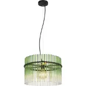 Globo Lighting Suspension noire Gorley avec verre vert Ø 40cm
