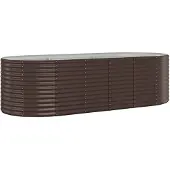 vidaXL Lit surélevé Acier revêtu par poudre 249x100x68 cm Marron