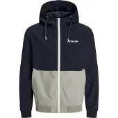 Jack & Jones Veste mi-saison 'JJERush' bleu marine / greige / blanc