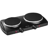 Ecg EV 2512 Black | Plaque de cuisson double | 2 plaques d'un diamètre de 185 mm et 155 mm | Noir |