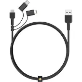Aukey Câble Autre 3-en-1 MFI 1.2m Nylon tressé noir CB-BAL5