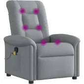Syfax Fauteuil de massage inclinable Gris clair Tissu