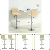 The Living Store Barhocker 2 Stk. Crème Samt
