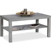 Relaxdays Table basse aspect béton, avec tablette, table basse, pour le salon, H x l x P 45 x 90 x 55 cm, grise