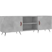 Syfax Meuble TV gris béton 150x30x50 cm bois d'ingénierie