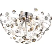 Globo Lighting Plafonnier LED, 4 flammes, cristal, fumé clair, D 45 cm