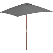 Syfax Parasol d'extérieur avec mât en bois 150x200 cm anthracite