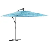 Syfax Parasol de jardin avec mât en acier bleu 269x269x235 cm