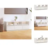 vidaXL Meuble TV Blanc 140x37x50 cm Pin massif - Meubles TV