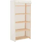 Syfax Garde-robe Blanc 79 x 40 x 170 cm Tissu