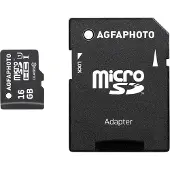 Agfa 16Go MicroSDHC Class 10, 16384 MB, Micro Secure Digital High-Capacity (MicroSDHC), 15 mm, 11 mm, 1 mm, Blase
