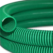 Wiltec Tuyau spiralé de refoulement - 25 m - Vert Flexible - Ø 50 mm (2") - avec Spirale de renforcement - évcuation, écoulement, drainage, arrosage sans pression