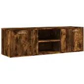 Syfax Meuble TV chêne fumé 120x34x37 cm bois d'ingénierie