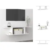 vidaXL Armoire TV murale blanc 103x30x26,5 cm - Meuble TV