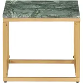 vidaXL Table basse Vert 40x40x35 cm Pierre véritable et texture marbre