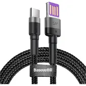 Baseus Câble Usb Do Usb-C Cafule Huawei Supercharge, Qc 3.0, 5A 1M (Czarno-Szary)