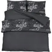 vidaXL Ensemble de literie noir 225x220 cm coton