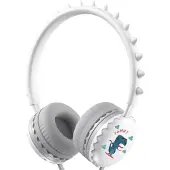 EKO , Casque pour enfants avec câble 3.5mm Dino Edition, Blanc