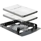 DeLOCK Kit de montage 3,5" pour 2x 2,5" HDD Métal noir