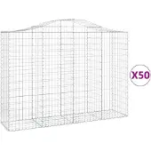vidaXL Gabions avec arc surélevé 50pcs 200x50x140/160cm Fer galvanisé