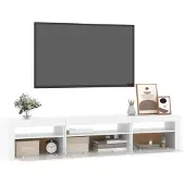 Sonstiges Meuble TV avec lumières LED Blanc 195x35x40 cm