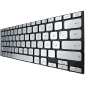 T-ProTek Clavier argenté DEUTSCHLAND avec éclairage compatible avec Asus VivoBook 14 X415JF