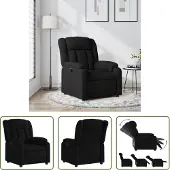 The Living Store Fauteuil relax noir tissu