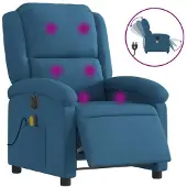 Syfax Fauteuil inclinable de massage électrique bleu velours