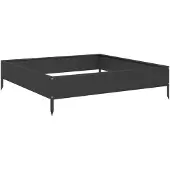 Syfax Lit surélevé de jardin noir 100x100x26 cm acier