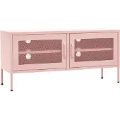 Syfax Meuble TV Rose 105x35x50 cm Acier