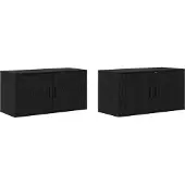 Syfax Ensemble de meuble TV mural 2 pcs Chêne noir 80 x 34,5 x 40 cm