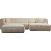 AEA Stilvolles Wohnzimmer L-Form Sofa Polster Hocker Moderne Garnitur 2tlg