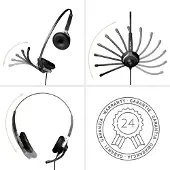 Gequdio WA9026 Headset 2-Ohr mit 3,5mm Klinke