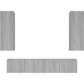 Syfax Ensemble de meubles TV 4 pcs Sonoma gris Bois d'ingénierie