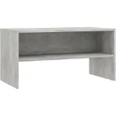 Syfax Meuble TV Gris béton 80x40x40 cm Bois d'ingénierie