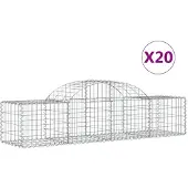 vidaXL Gabions avec arc surélevé 20 pcs. 200x50x40/60 cm Fer galvanisé