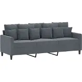 vidaXL Ensemble de canapés 2 pièces avec coussins gris foncé velours