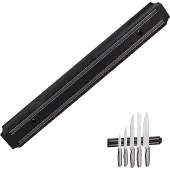 Relaxdays 2 barres magnétiques murales, porte-ustensiles, barre magnétique de cuisine, pour couteaux et outils, en plastique, largeur 33 cm, noir
