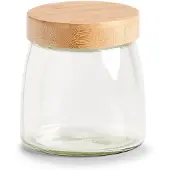 Zeller Bocal hermétique en verre avec couvercle en bambou, 950 ml