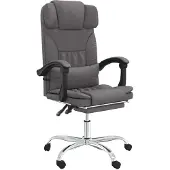 vidaXL Chaise de bureau avec fonction massage Gris Similicuir