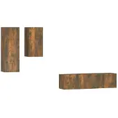 Syfax Ensemble de meubles TV 4 pcs Chêne fumé Bois d'ingénierie