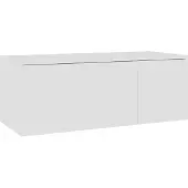 Syfax Meuble TV Blanc 80x34x30 cm Bois d'ingénierie