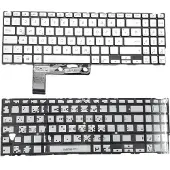 T-ProTek FRANÇAIS - Clavier argenté rétroéclairé compatible avec Asus ZenBook 15 UX533FD-A8153T
