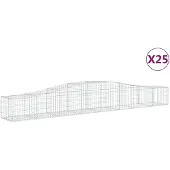 vidaXL Gabions avec arc surélevé 25 pcs. 400x50x40/60cm Fer galvanisé