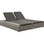 Syfax Chaise longue double Résine tressée Gris