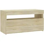 Syfax Meuble TV avec lumières LED Chêne sonoma 75x35x40 cm
