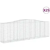 vidaXL Gabions avec arc surélevé 25 pcs 400x50x120/140cm Fer galvanisé
