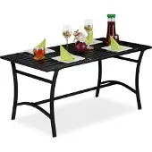 B2X Table de jardin rectangulaire noire
