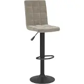Syfax Tabouret de bar Gris clair Velours