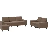 Syfax Ensemble de canapés 3 pcs marron tissu